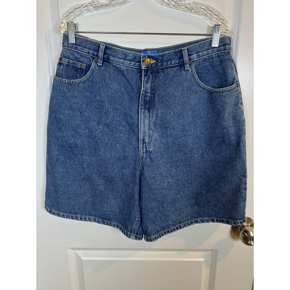 B.E. Blues Womens Denim Shorts High Waisted Medium Wash Blue 17/18